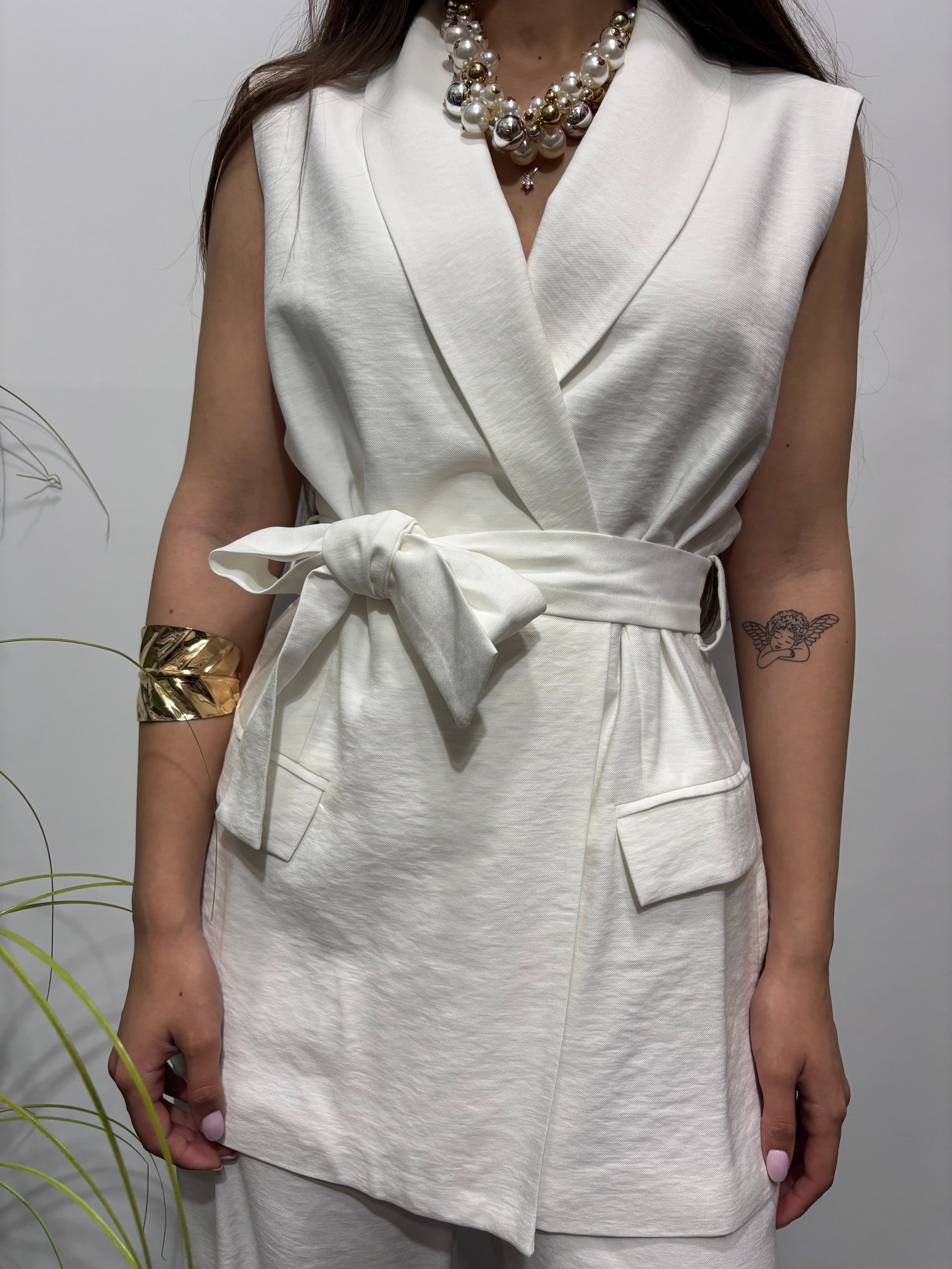 Gilet con cintura Over D