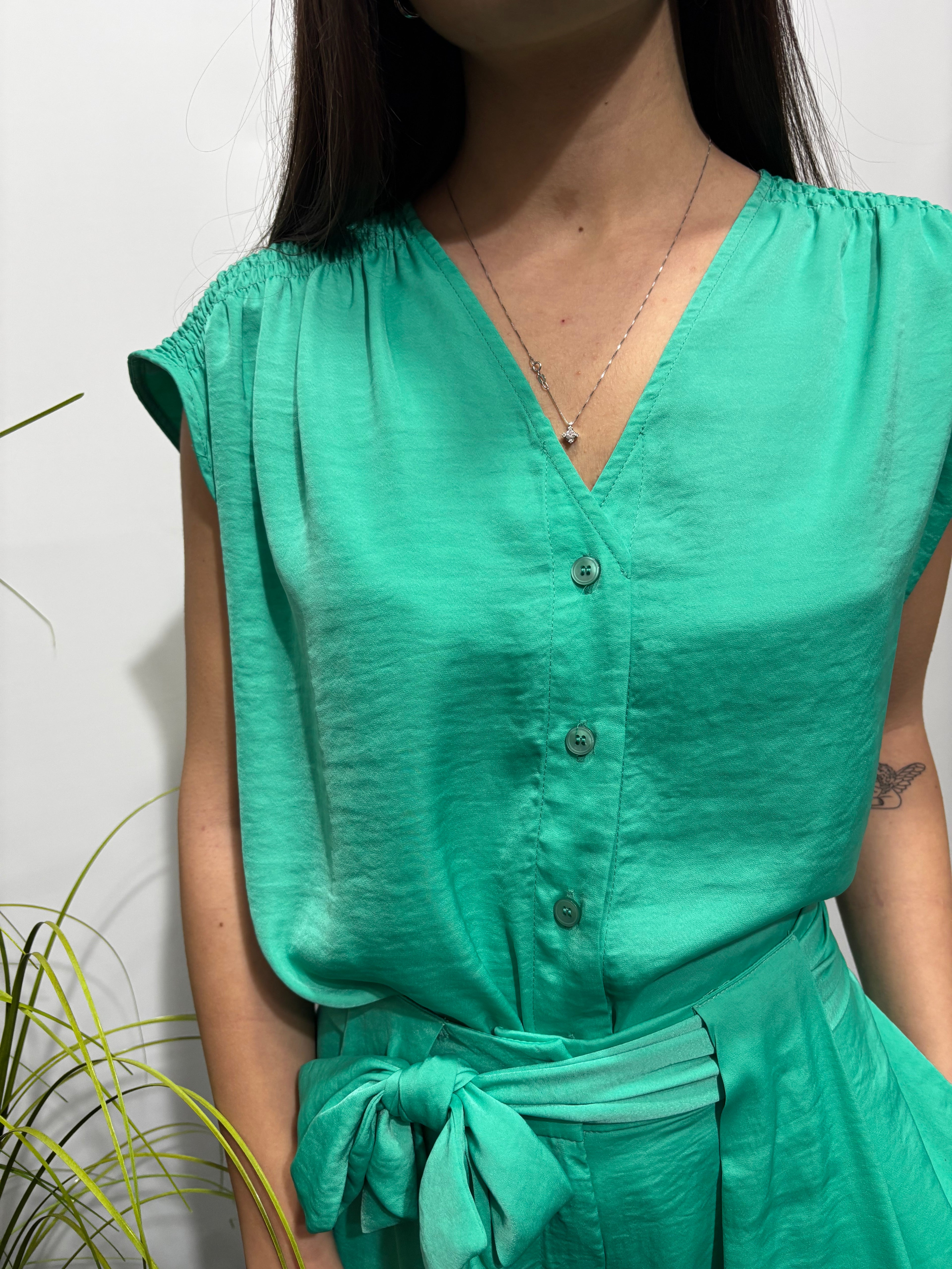 Camicia manica drappeggio in seta PAZ TORRAS