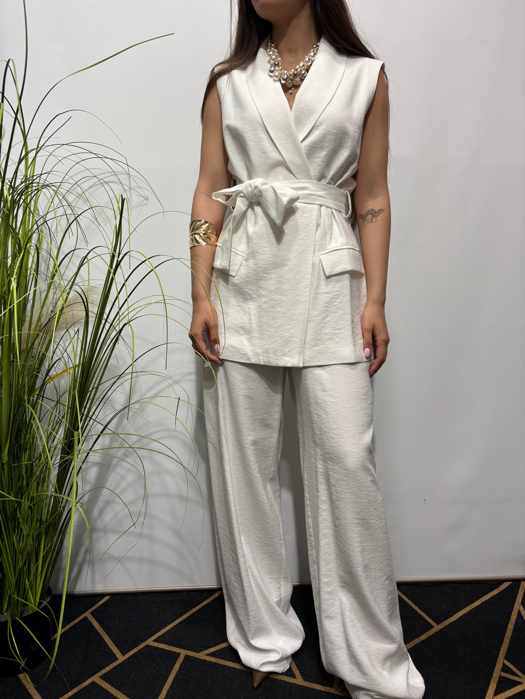 Gilet con cintura Over D