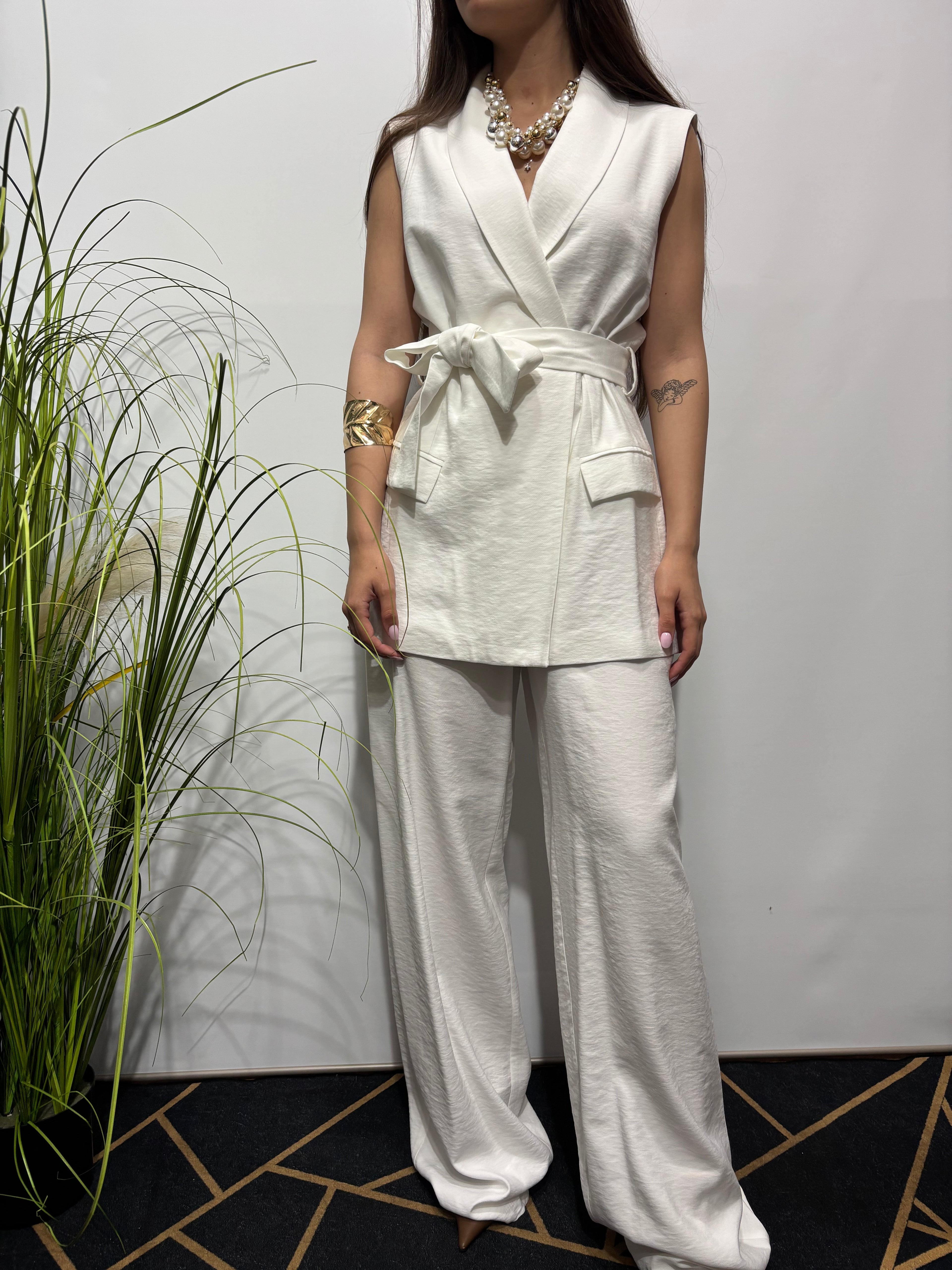 Gilet con cintura Over D