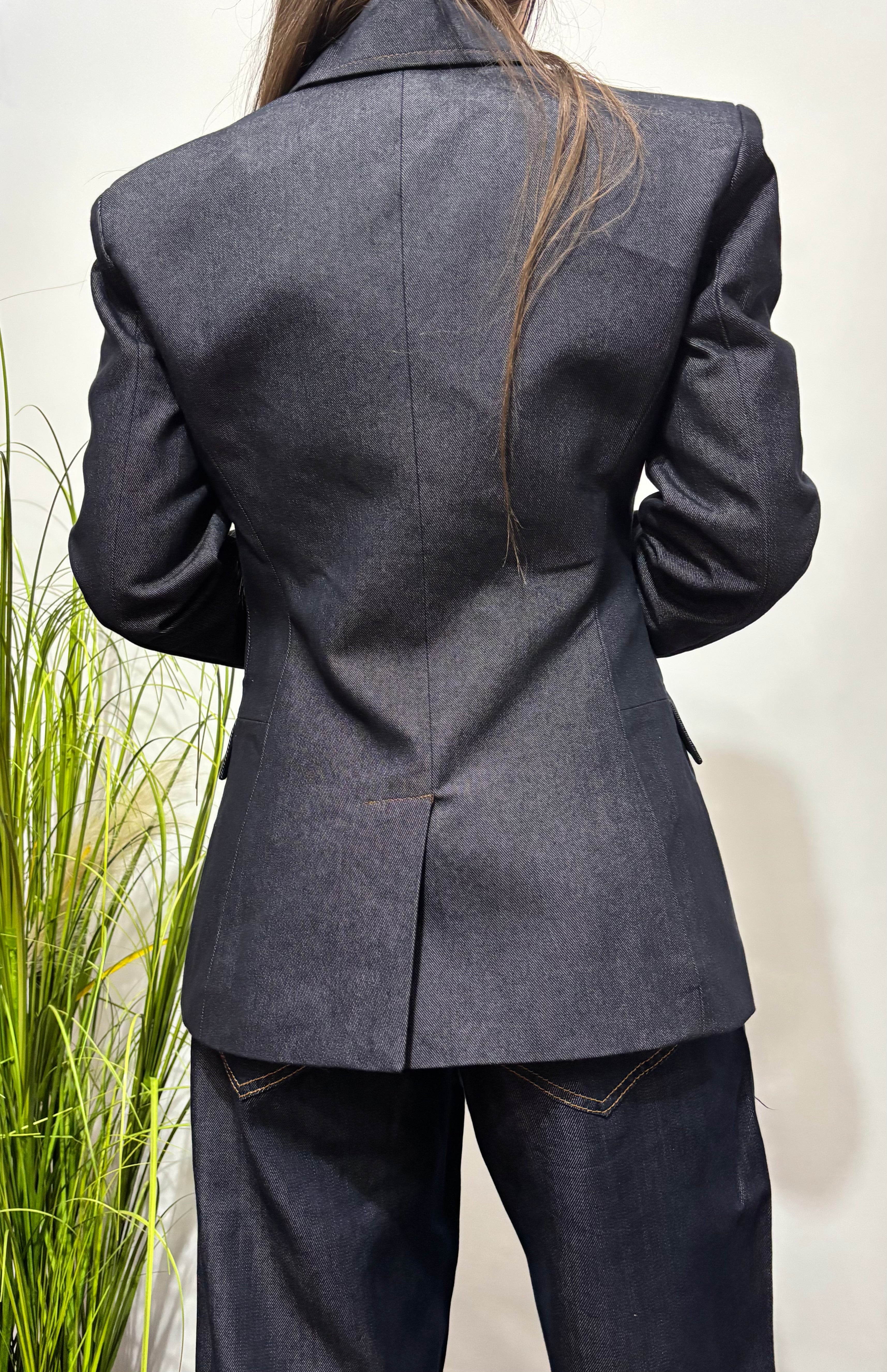 Giacca Denim sfiancata